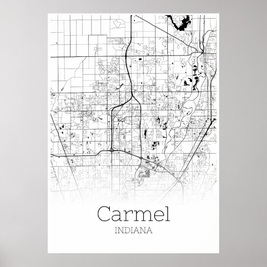 Carmel Map - Indiana - City Map Poster (Voorkant)