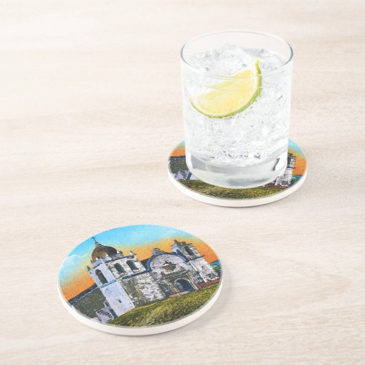 Carmel Mission Zandsteen Onderzetter (Zijkant)