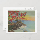 Carmel, Monterey en Pacific Grove, CA - verwelkomt Briefkaart (Voorkant / Achterkant)