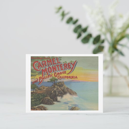Carmel, Monterey en Pacific Grove, CA - verwelkomt Briefkaart (Staand voorkant)