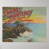 Carmel, Monterey en Pacific Grove, CA - verwelkomt Poster (Voorkant)