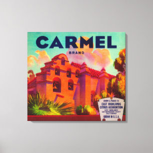 Carmel Oranje LabelEast Highlands, CA Canvas Afdruk