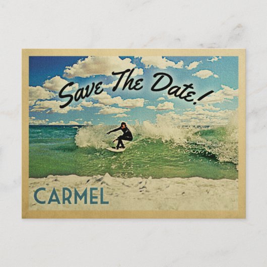 Carmel Save the Date California Surf Aankondigingskaart (Voorkant)