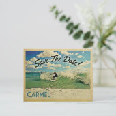 Carmel Save the Date California Surf Aankondigingskaart (Staand voorkant)