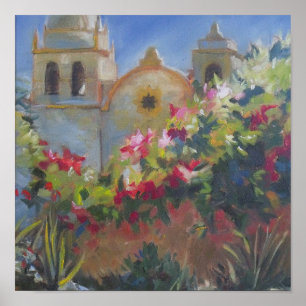 Carmel Spain Mission California Garden Poster