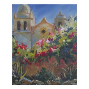 Carmel Spain Mission California Garden Poster