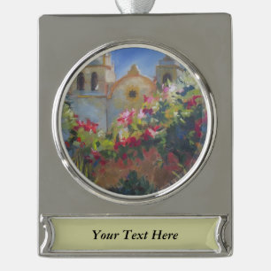 Carmel Spain Mission California Garden Verzilverd Banner Ornament