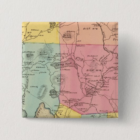 Carmel, stad vierkante button 5,1 cm (Voorkant)