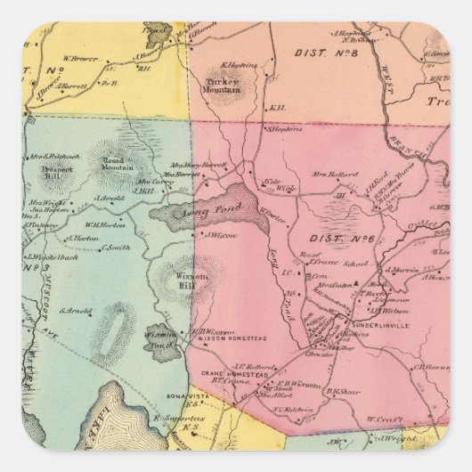 Carmel, stad vierkante sticker (Voorkant)