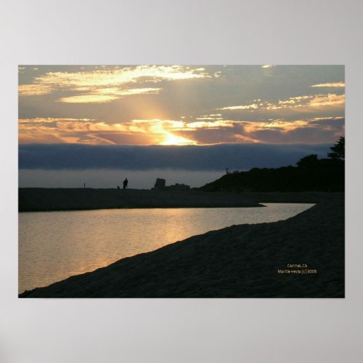 Carmel Sunset Couple Print - Selecteer uw Lijst (Voorkant)