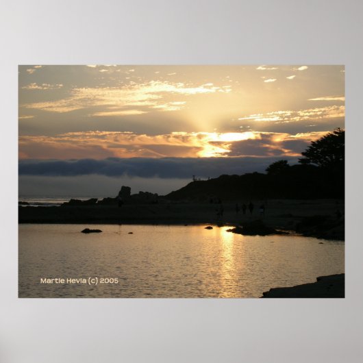 Carmel Sunset in goud Poster (Voorkant)