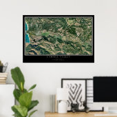 Carmel Valley California van Space Satellite Map Poster (Thuiskantoor)