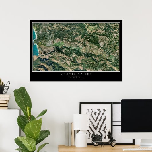 Carmel Valley California van Space Satellite Map Poster (Thuiskantoor)