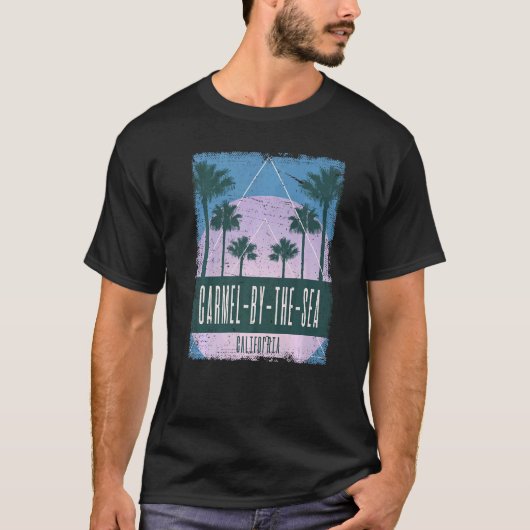 Carmel van het Zee California Vaporwave T-shirt (Voorkant)