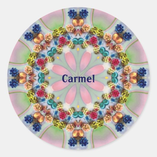 CARMEL ~ WOW  3D! Pastel Shades ~ Ronde Sticker (Voorkant)