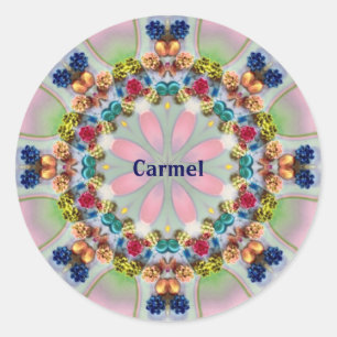 CARMEL ~ WOW  3D! Pastel Shades ~ Ronde Sticker