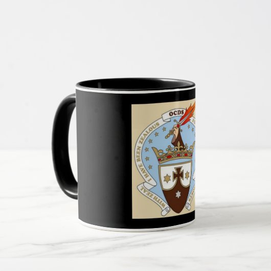 CarmelietMok met zwarte achtergrond Mok (Voorkant links)