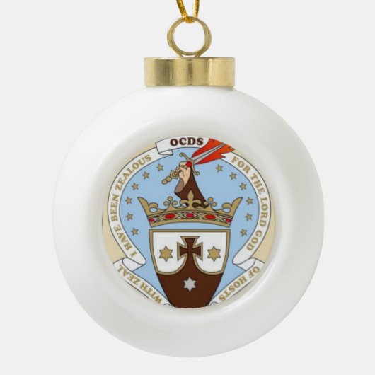 Carmelite kerstversiering keramische bal ornament (Voorkant)