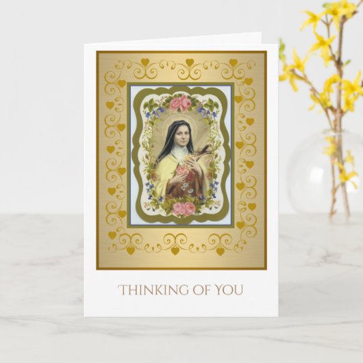 Carmelite Non St. Therese de Kleine Bloem Kaart (Gele Bloem)