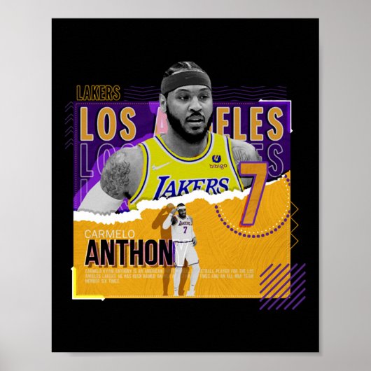 Carmelo-anthony-basketbal-papier-poster-lakers Ac Poster (Voorkant)
