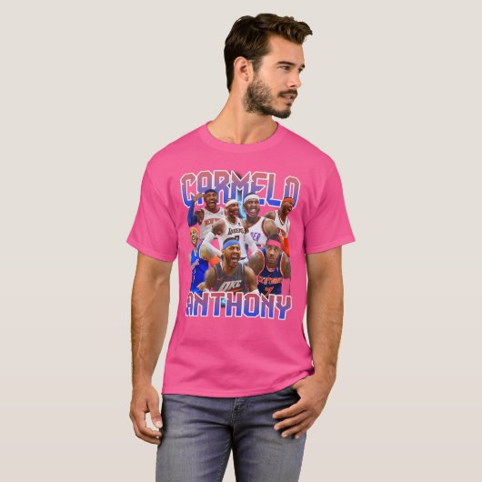 Carmelo Anthony Retro Collage T-shirt (Voorkant volledig)