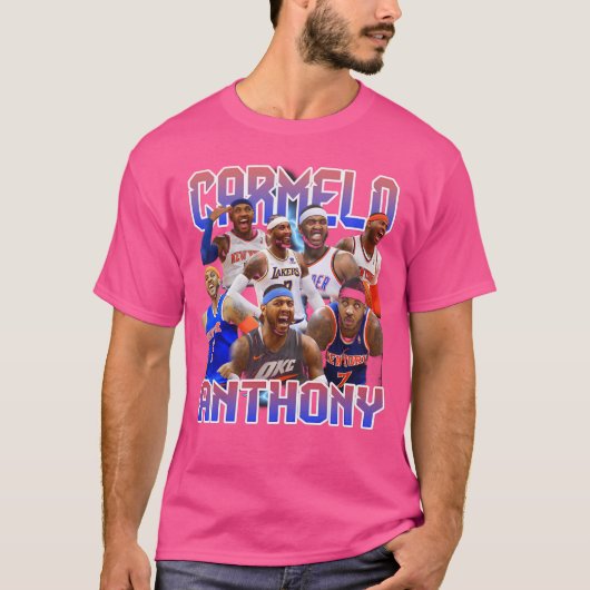 Carmelo Anthony Retro Collage T-shirt (Voorkant)