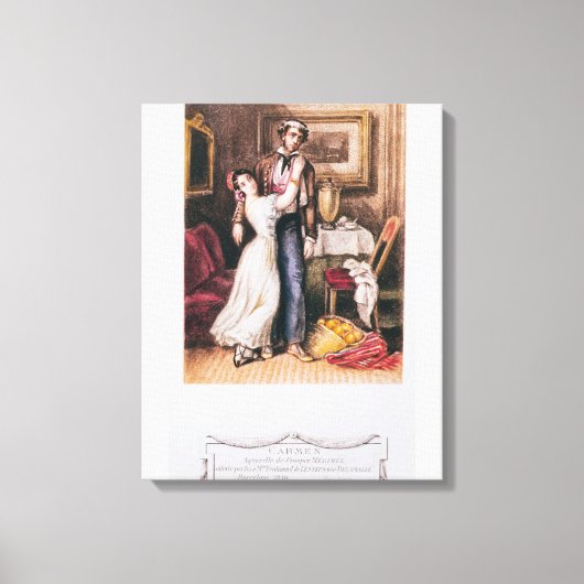 Carmen and Don Jose, 1846 Canvas Afdruk (Voorkant)