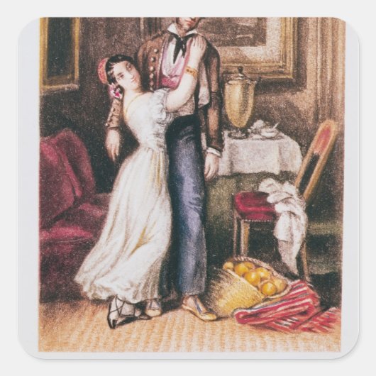 Carmen and Don Jose, 1846 Vierkante Sticker (Voorkant)