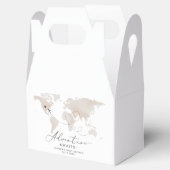 CARMEN Beige Kaart Avontuur Baby shower Bedankdoosjes (Geopend)