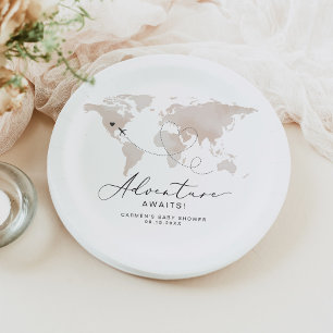 CARMEN Beige Kaart Avontuur Baby shower Papieren Bordje