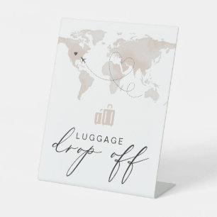 CARMEN Beige Reizen Thema Bagage Drop Off Reclamebord Met Voetstuk