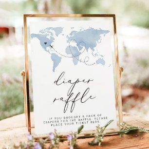 CARMEN Blau Reis Kaart Avontuur Baby Luier Raffle Poster