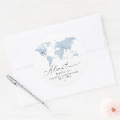 CARMEN Blue Kaart Adventure Baby shower Ronde Sticker (Envelop)