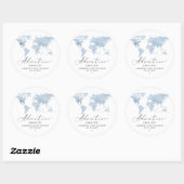 CARMEN Blue Kaart Adventure Baby shower Ronde Sticker (Vel)