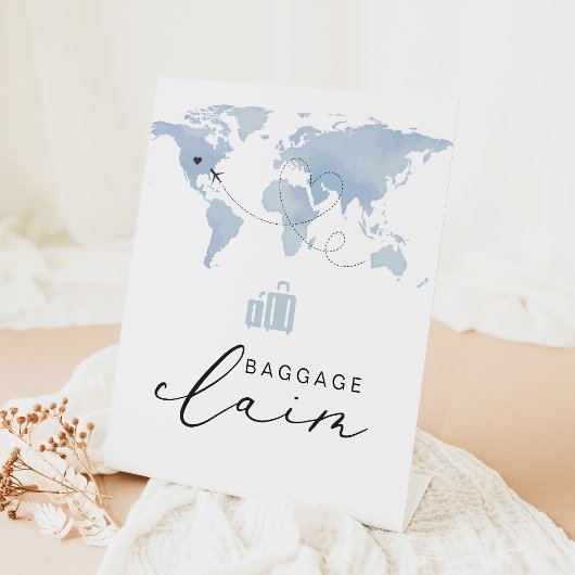 CARMEN Blue Reizen Thema Bagage Claim Reclamebord Met Voetstuk