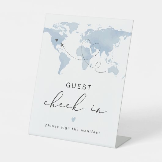 CARMEN Blue Travel Thema Gast Inchecken Reclamebord Met Voetstuk (Voorkant)