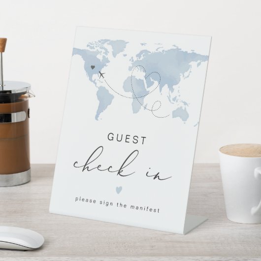 CARMEN Blue Travel Thema Gast Inchecken Reclamebord Met Voetstuk (Insitu)