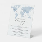 CARMEN Blue Travel Thema in Flight Dining Menu Reclamebord Met Voetstuk (Voorkant)