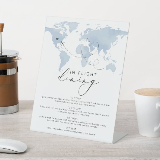CARMEN Blue Travel Thema in Flight Dining Menu Reclamebord Met Voetstuk (Insitu)