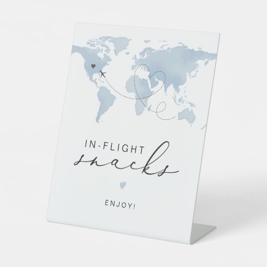 CARMEN Blue Travel thema in vlucht snacks Reclamebord Met Voetstuk (Voorkant)