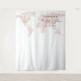 CARMEN Blush Kaart Reis Avontuur Bruidsfeest Wandkleed