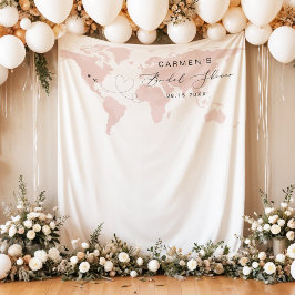 CARMEN Blush Kaart Reis Avontuur Bruidsfeest Wandkleed