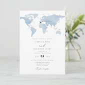 CARMEN Destination Blue Waterverf Wedding Kaart (Staand voorkant)