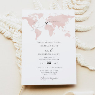 CARMEN Destination Blush Waterverf Map Wedding Kaart