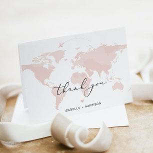 CARMEN Destination Travel Adventure Pink Map Bedankkaart