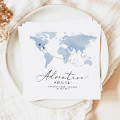 CARMEN Dusty Blue Map Adventure Baby shower Servet