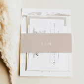 CARMEN Eenvoudige minimalistische crème Beige brui Uitnodigingen Wikkel