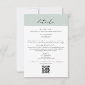 CARMEN Green Passport Style Wedding QR Detail Card Kaart (Voorkant)