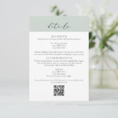 CARMEN Green Passport Style Wedding QR Detail Card Kaart (Staand voorkant)