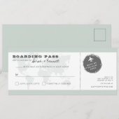 CARMEN Green World Map Boarding Pass RSVP Card Kaart (Voorkant / Achterkant)